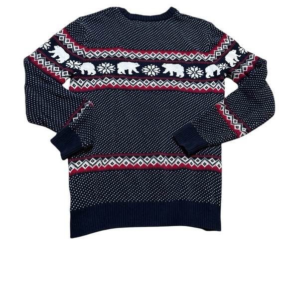 ❄️Aspen Men’s Polar Bear Fair Isle Sweater Sz M 🐻‍❄️ Navy Winter Knit Classic❄️ - Picture 2 of 3